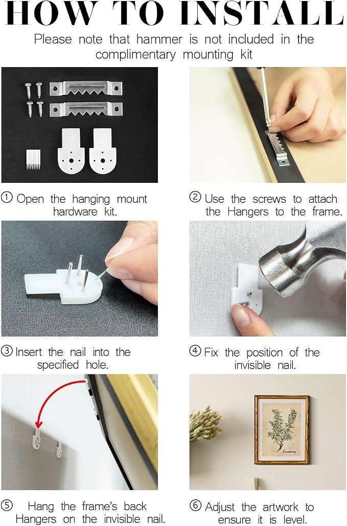 InSimSea Gold Bamboo Framed Canvas Wall Art, Kitchen Herbs Botanical Paintings - Image 7