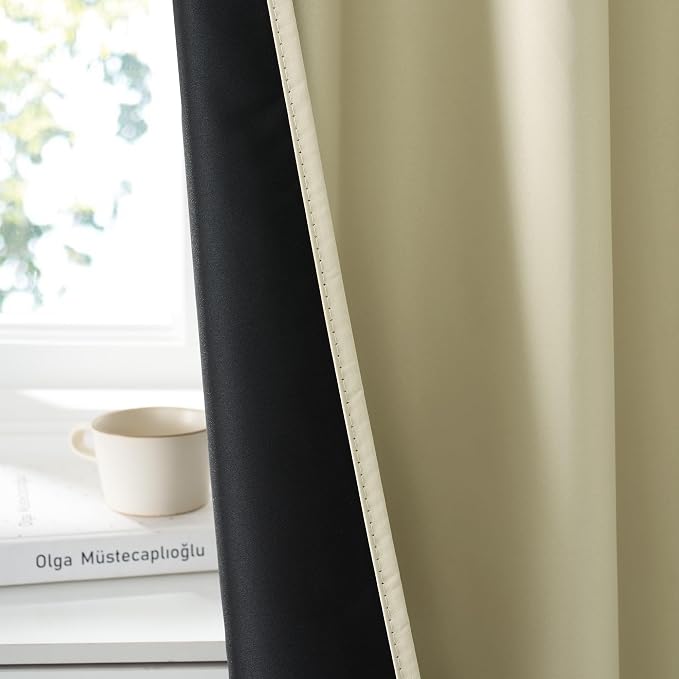 RYB HOME Bedroom Blackout Curtains 72 inches Long, 100% Blackout Thermal - Image 3