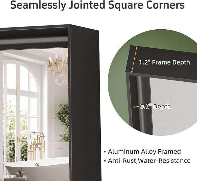 20”x 28” Black Bathroom Mirrors - Image 4