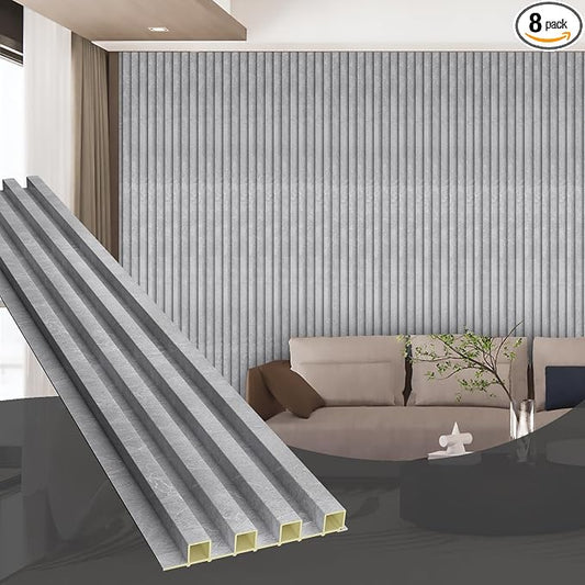 OUZUGIE WPC Acoustic Slat Wall Paneling, Living Room, TV Background, Study Room by OUZUGIE