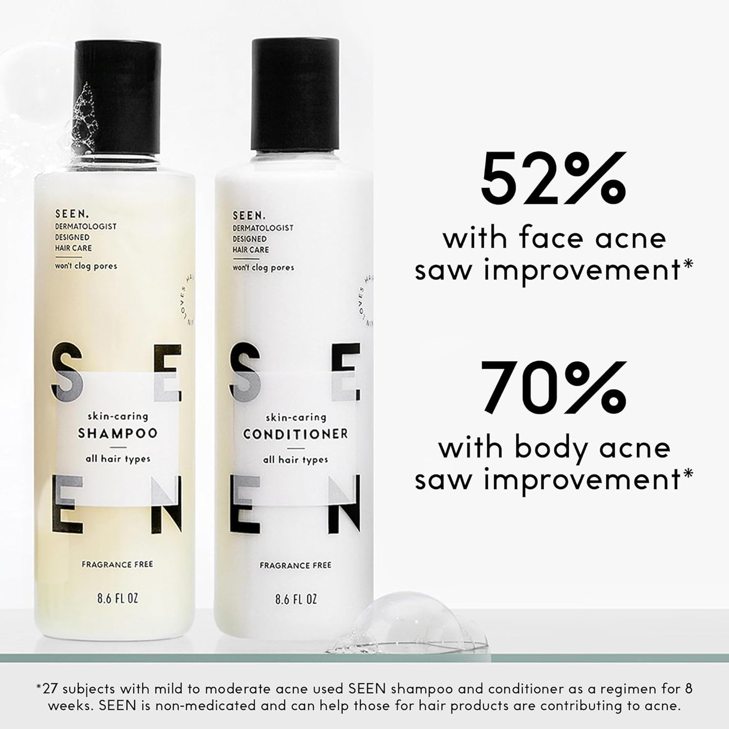 SEEN Discovery Kit - Fragrance Free - Non-Comedogenic & Sulfate-Free Hair Set- Dermatologist-Developed - Safe for Sensitive, Eczema & Acne Prone Skin