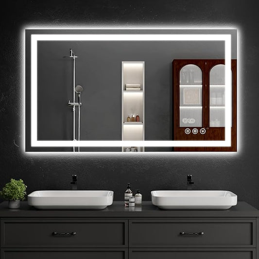 55"x30" LED Bathroom Mirror by WISSMILESHOME