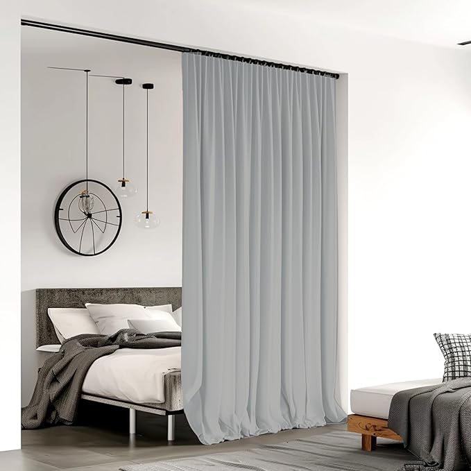 Room Divider Curtains for Ceiling Track Rod, 12.5 ft Wide x 8 ft Tall, 1 Panel - Image 2