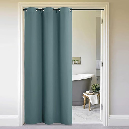 NICETOWN Greyish Green Doorway Curtain Privacy, Door Cover Curtain, Sound by NICETOWN