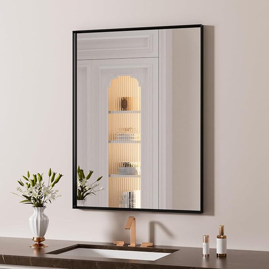 LOAAO Black Bathroom Mirror 16"X24" by LOAAO