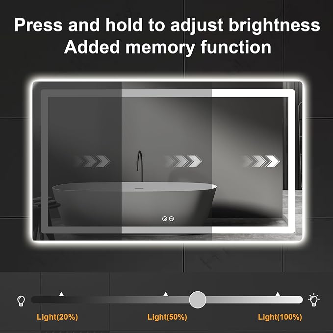 Led Mirror for Bathroom, 30x50 Bathroom Vanity Mirror for Wall - Image 2
