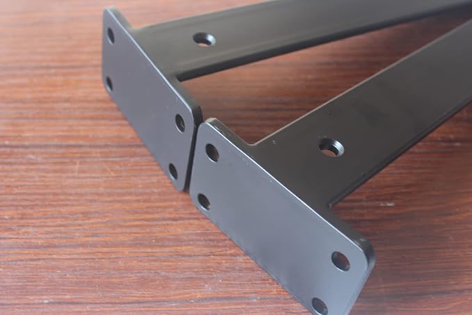 4 Pack - 11 inch Black Hidden L Shelf Bracket Iron Floating Shelf Brackets - Image 5