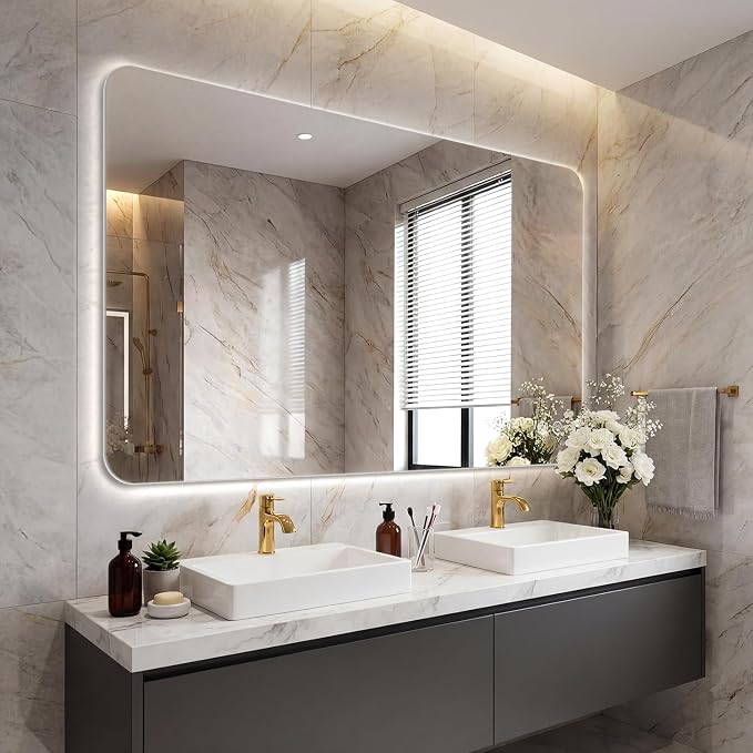 EOGOW LED Bathroom Mirror with Lights, 3 Colors Bathroom Mirror, Wall Mounted by EOGOW