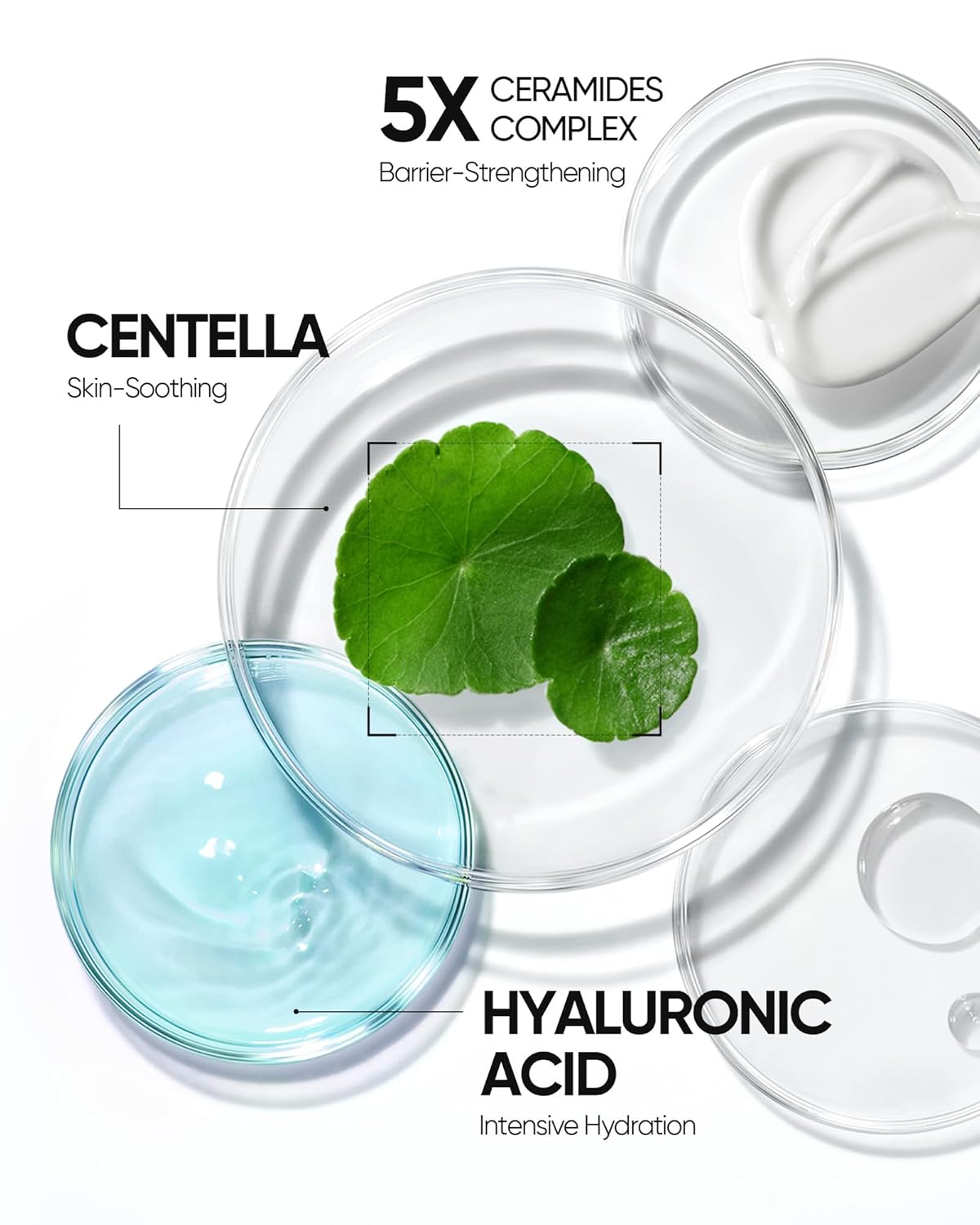 5X Ceramides Moisture Barrier Cream, Hydrating Skin Barrier Repair Face Moisturizer for All Skin Types with Hyaluronic Acid & Centella, Daily Moisturizer, Non-Comedogenic