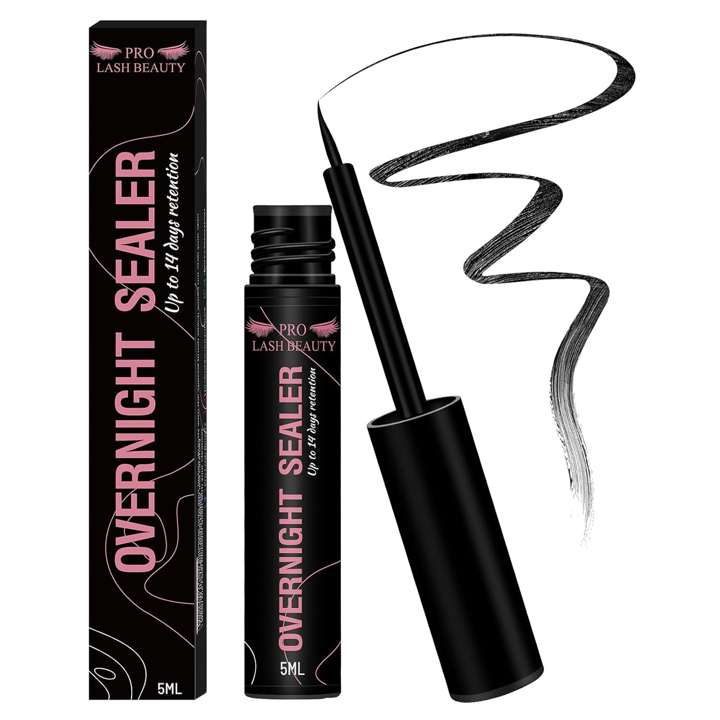 Lash Clusters Overnighter Lash Sealer for Cluster Lashes DIY Lash Extension Overnight Sealer Extend Lash Wear Up to 14 Days Lash Sealer Long Lasting Easy to Remove 5ml Black
