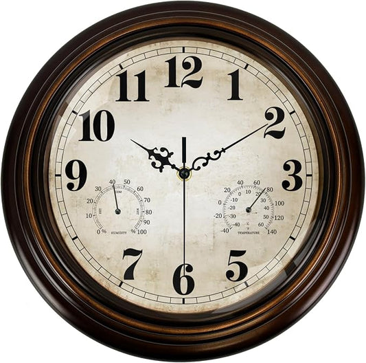 Vintage Wall Clock 13 Inch Quartz Silent Non-Ticking Analog Clock by Comfytune