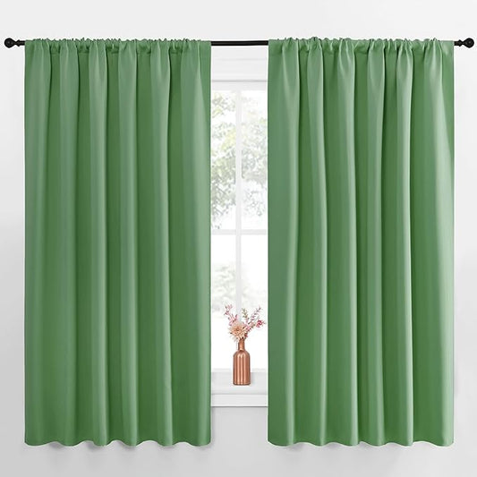 NICETOWN Blackout Curtains for Bedroom, Froest Green, 1 Pair, 70 by 63-inch by NICETOWN