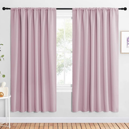 NICETOWN 2 Panels Blackout Curtains, Rod Pocket Window Curtains Room Darkning by NICETOWN