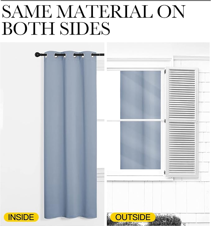 NICETOWN Vintage Blue Blackout Curtains 96 inches Length - Image 5