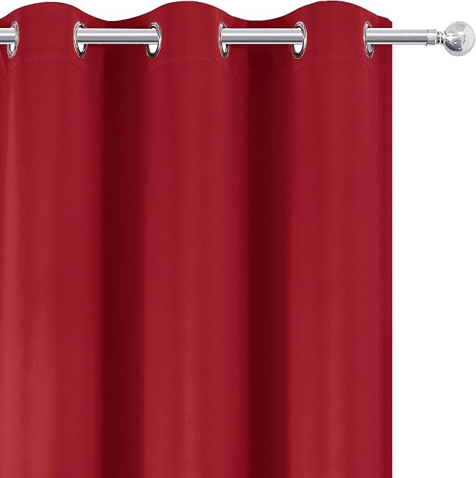 LEMOMO Red Blackout Curtains/52 x 72 Inch/Set of 2 Panels Room Darkening - Image 7