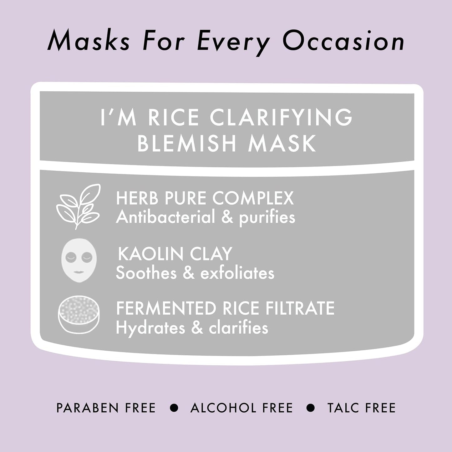 TONYMOLY I'm Rice Clarifying Skincare Set – 3-Step Face Care for Clear, Hydrated Skin – Includes Enzyme Powder Cleanser, Blemish Mask & Nourishing Sheet Masks – Gentle Exfoliation & Oil Control