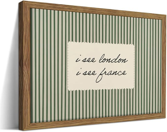 Vintage Quote Wall Art, I See London I See France Funny Bathroom Wall Decor by Unknown