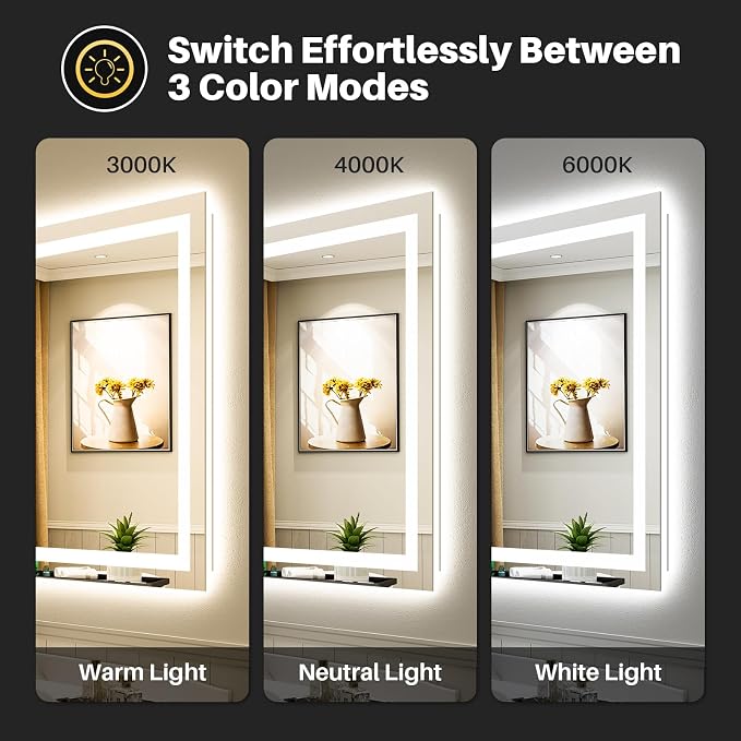 Briivue 44x32 Inch LED Bathroom Mirror - Image 4