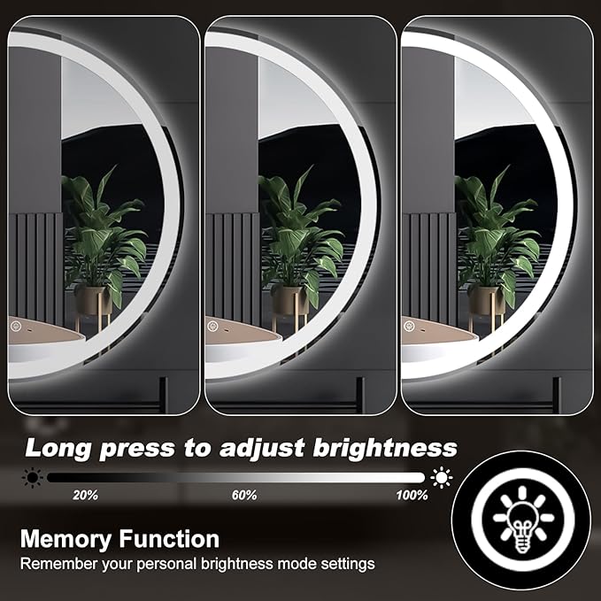 Sweetcrispy 36 Inch Round LED Bathroom Mirror - Image 6