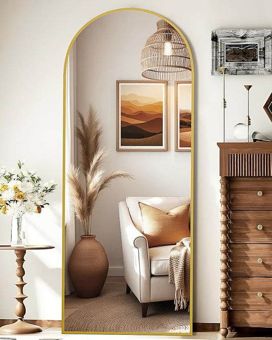 59"x16" Floor Mirror Full Length, Arched Full Length Mirror by Unknown