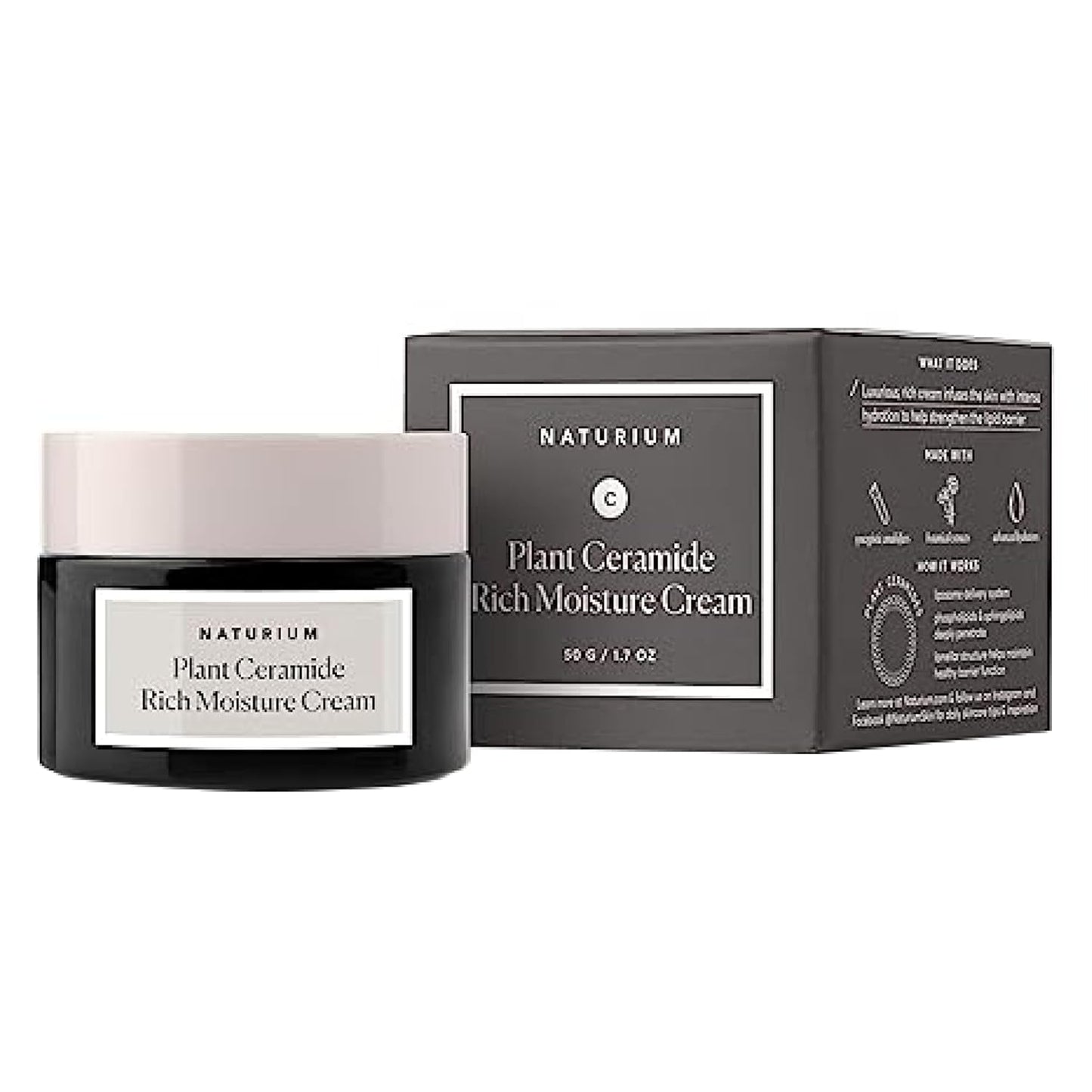 Naturium Plant Ceramide Rich Moisture Cream, Hydrating & Anti-Aging Skincare, 1.7 oz