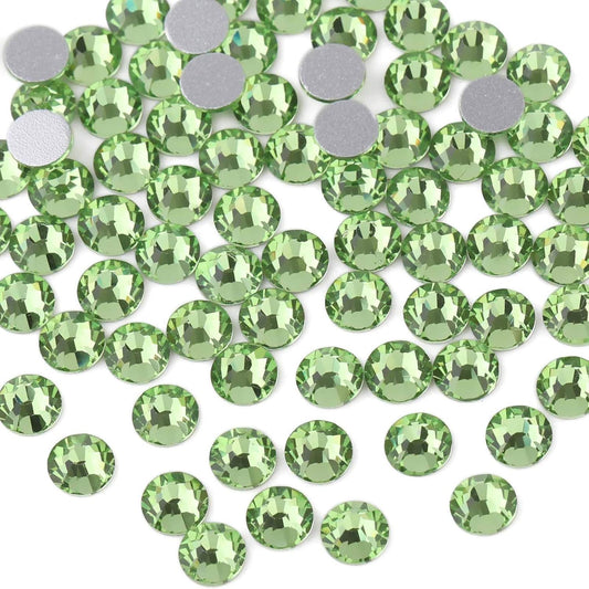 beadsland Flat Back Crystal Rhinestones Round Gems for Nail Art and Craft Glue Fix,Light Green (1.3-1.4mm) SS3/1440pcs