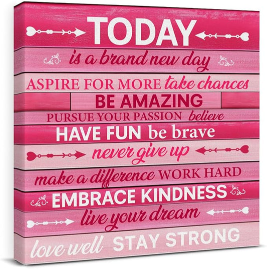 Pink Wall Decor, Inspirational Office Wall Art by VAHATAN