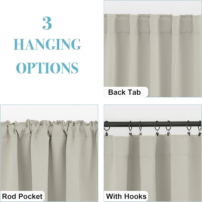 RYB HOME Blackout Curtains for Living Room, Privacy Thermal Insulating Window - Image 5