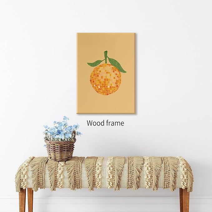 Retro Funky Orange Canvas Wall Art Fashion Disco Ball Aesthetic Posters 08x10 - Image 4
