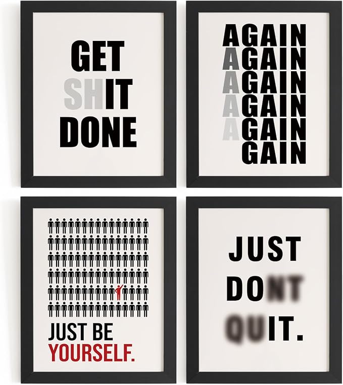 DSHFG Motivational Office Wall Art Prints Set of 4, Office Artwork Wall Decor by Unknown