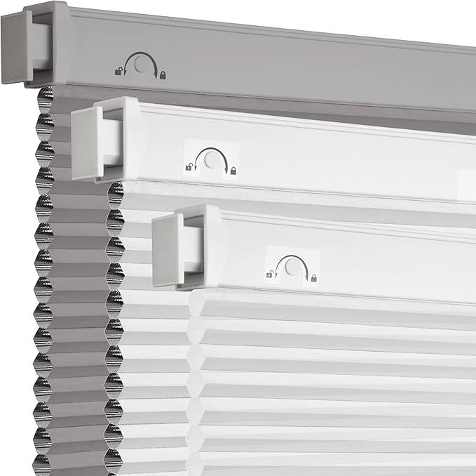 Grandekor No Drill No Tools Cordless Cellular Shades, 43.5" W x 48" H, Light by Grandekor