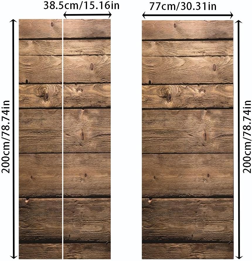 Removable Door Mural Decal, Self-Adhesive Wooden Door Wallpaper, Peel & Stick - Image 4