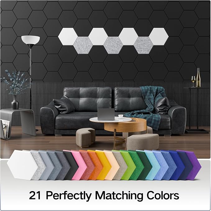 16 Pack Self-Adhesive Acoustic Panels 12" X 10" X 0.4" - Image 6