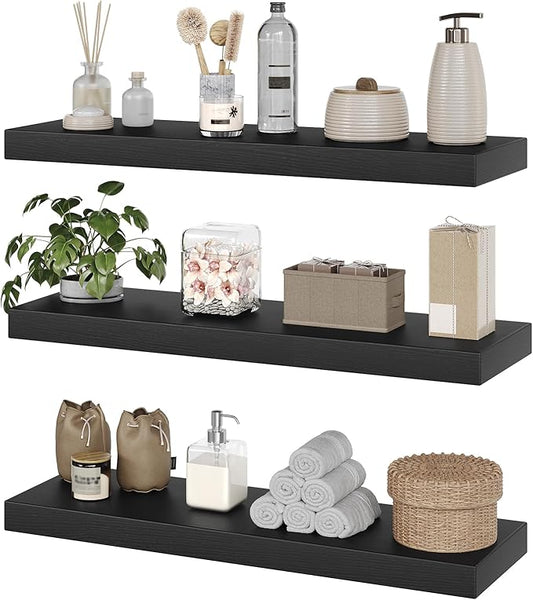 RALGEND Floating Shelves for Wall, 1.5" Thick Wall Shelf Set of 3 by RALGEND