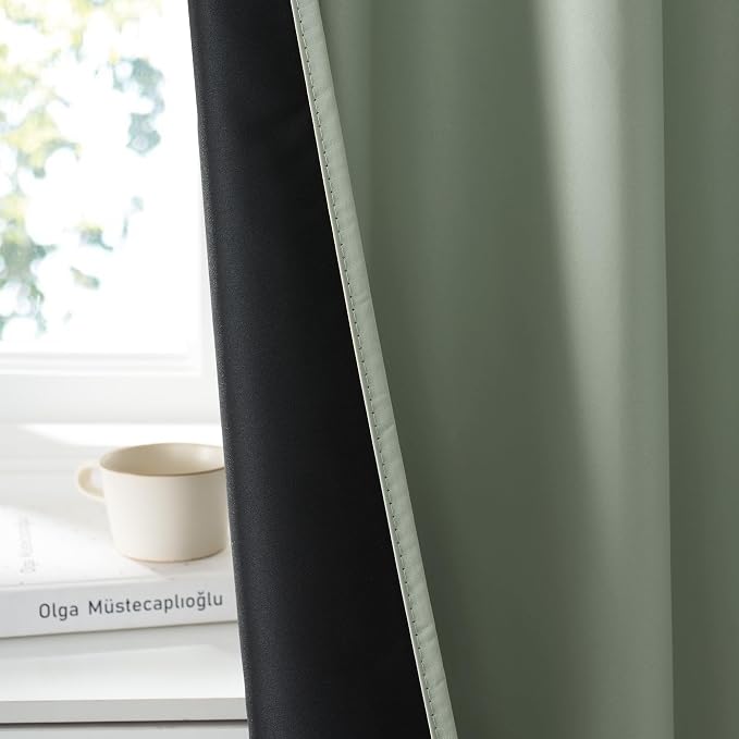 RYB HOME Bedroom Blackout Curtains 72 inches Long, 100% Blackout Thermal - Image 3