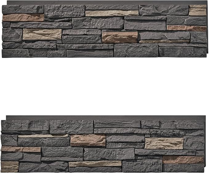 6-Pack Faux Stone Wall Panels PU Stone Veneer Siding, Mortarless 46.25x12.88 - Image 3