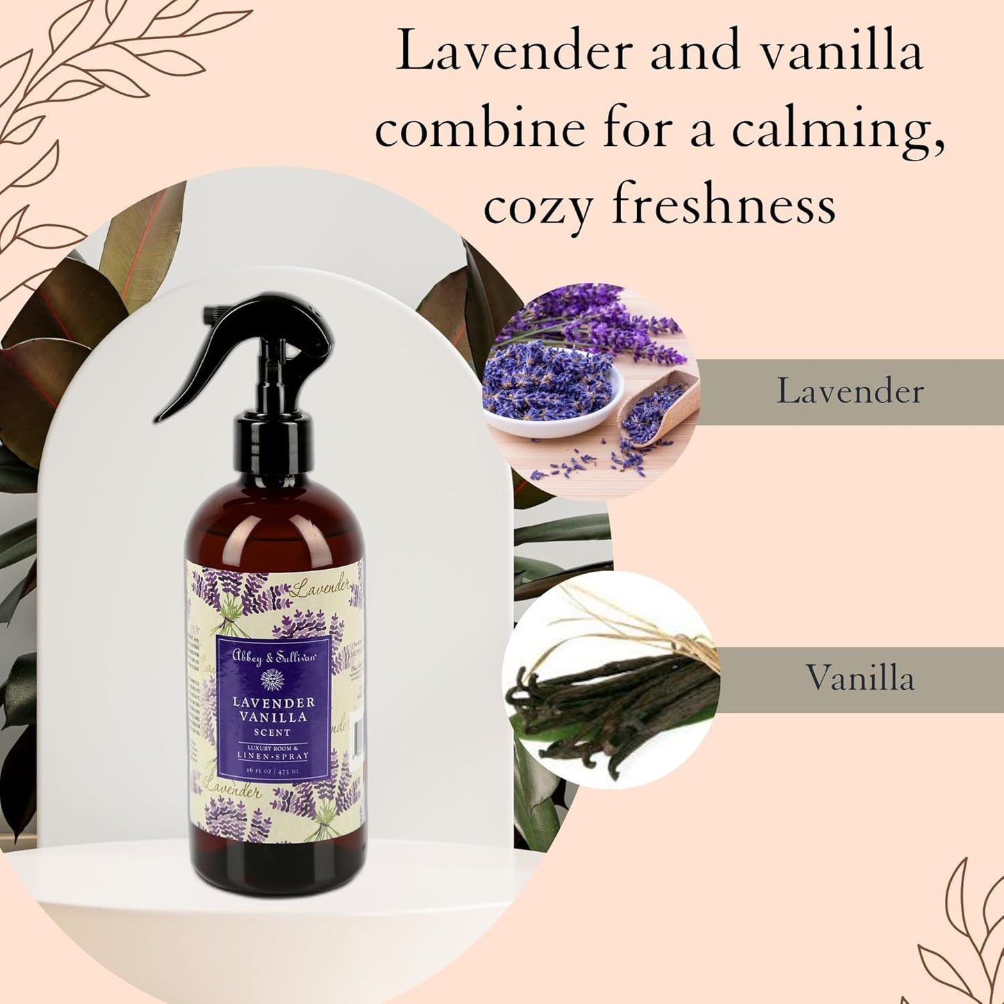 Abbey & Sullivan Linen Spray, Lavender Vanilla, 16 oz.