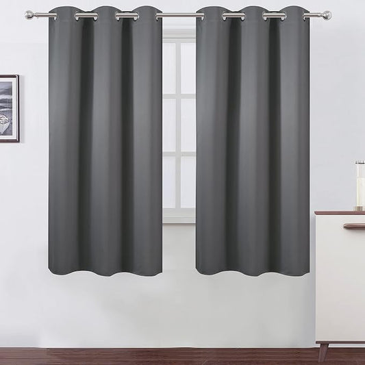 LEMOMO Grey Blackout Curtains 42 x 63 Inch Length/Set of 2 Curtain by Lemomo
