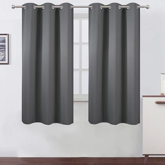LEMOMO Frost Grey Thermal Blackout Curtains/38 x 63 Inch/Set of 2 Panels Room by Lemomo