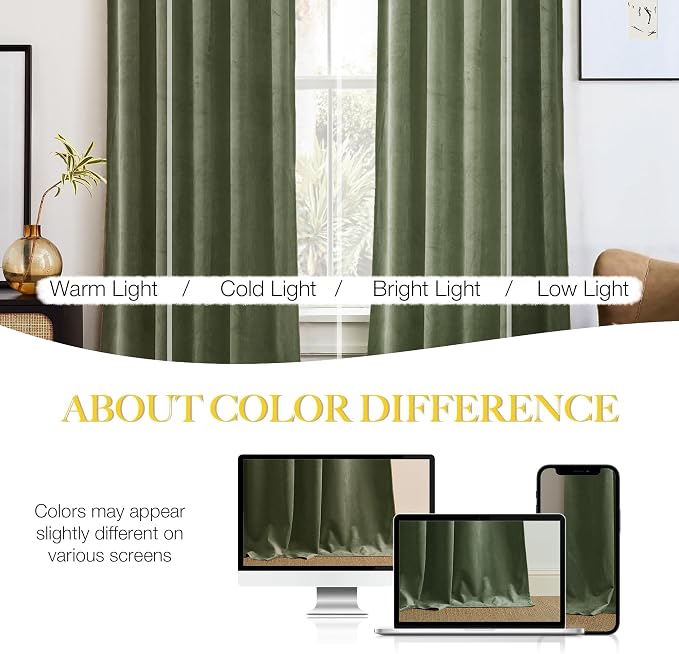 NICETOWN Sage Green Blackout Curtains 72 inches Long 2 Panels, Farmhouse and - Image 3