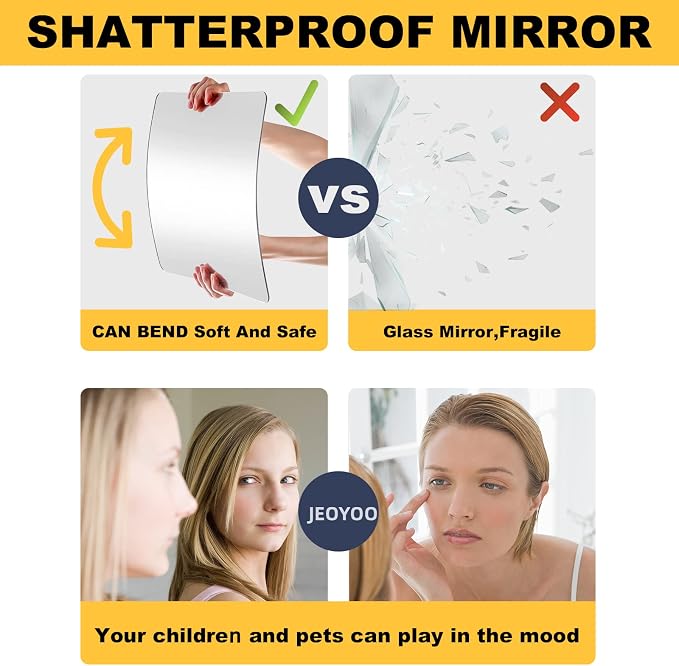 JEOYOO Wall Mirror Full Length, on Door Mirrors, Cheap Mirror Acrylic, - Image 6