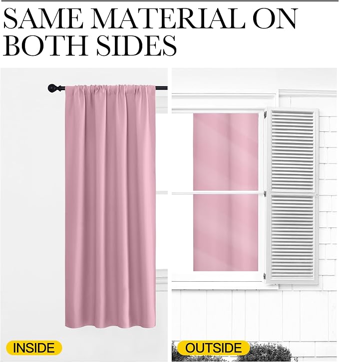NICETOWN RV Blackout Curtains for Camper Windows, Rouge Pink, Kitchen Curtains - Image 5