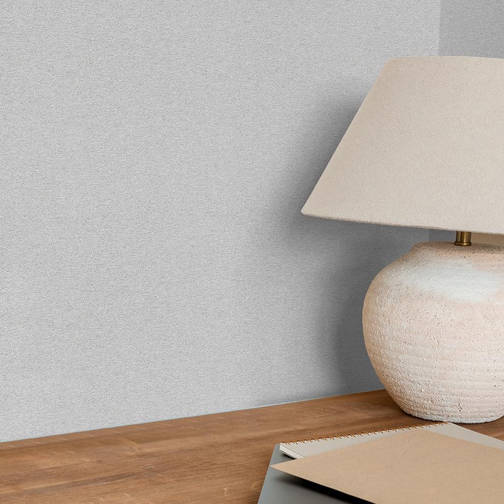 SHUFA White Brown Cotton-Like Textured Grasscloth Wallpaper Matte Thick Real - Image 6