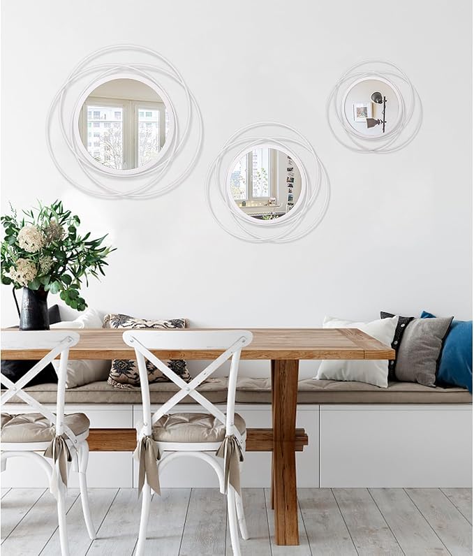 Wall Mirror Modern Metal Frame Arts Circle Mirror - Image 6