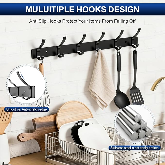 2-Pack Wall Mounted Coat Rack - Image 7