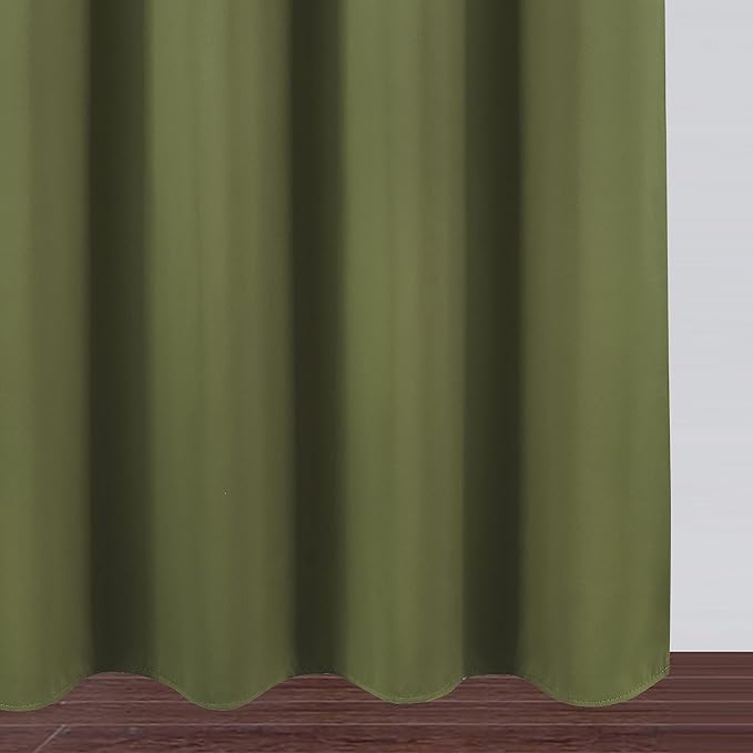LEMOMO Olive Green Thermal Blackout Curtains/52 x 54 Inch/Set of 2 Panels Room - Image 9