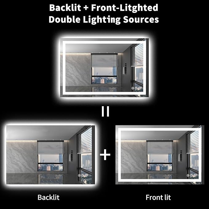 LOAAO 48X36 LED Bathroom Mirror - Image 7