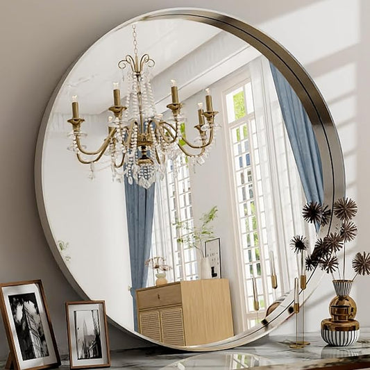 24 Inch Round Bathroom Mirror by EASLY