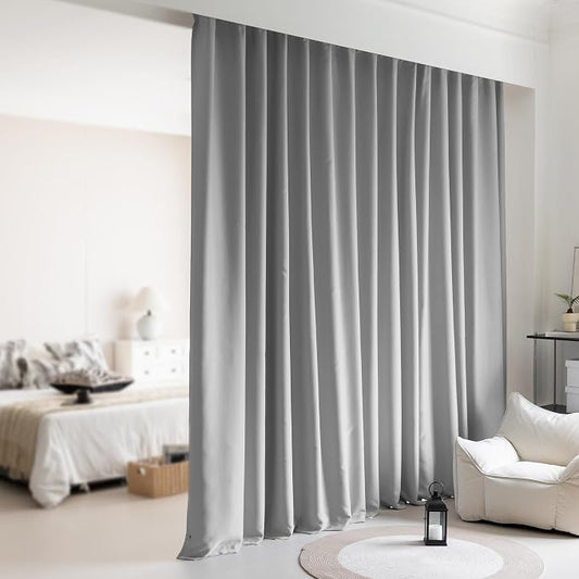 Room Divider Curtains, Back Tab Blackout Privacy Room Thermal Insulated Noise by KNEOQIT