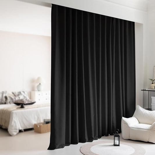 Wall to Wall Room Divider Curtains, Extra Wide Theater Curtains by KNEOQIT
